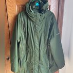 Columbia women’s 2X Omni Shield Coat Parka Ski Jacket Green Hooded Cinch waist Photo 1