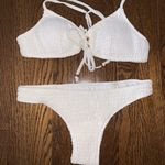 White Fox Boutique White Fox White Ruched Zulu Bikini (Size M) Photo 0