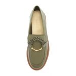 Schutz Rhino Leather Loafer Flats in Military Green NWOB Size 8.5 Retail $178 Photo 10