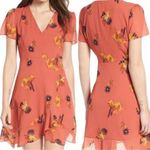 Madewell Posy Cactus Flower Burnt Orange Ruffle Dress Size 2 Photo 1