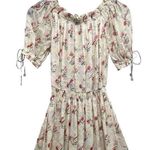 Hemant & Nandita Off the Shoulder Romper Floral Ivory Women's Size XS Pink Photo 3
