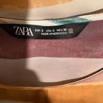 ZARA 💜 Striped Silky Top Blouse with Tie Belt Photo 4