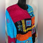 Allure Boutique Vintage Women's Novelty Art Wear Button Front Bold Sweater Sz L Black Size L Photo 7