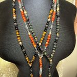 One of a kind lariat carnelian quartz tribal pendant Tuareg long Y necklace Silver Photo 13