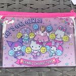 Sanrio Pink Blue Zipper Bag Double Sided With Multiple Characters Photo 1