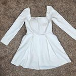 Unbranded Women's White Mini Dress Babygirl Square Neck Long Sleeve Size Small Photo 0