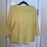 L.L. Bean Size M Yellow Crew Neck Waffle Long Sleeve Thermal Pullover Shirt Size M Photo 6