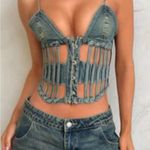 Outcast Denim Corset Top Blue Size M Photo 2