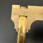 Vintage Signed MONET Brushed Gold Tone Etched Star Asterisk Bangle Bracelet 38g. Photo 5