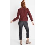 Madewell Embroidered Eyelet Ruffled Burgundy Popover Blouse Photo 1
