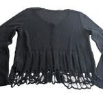 Aldomartins Black Semi Sheer Lace Knit Long Sleeve Cardigan size 12 Photo 9
