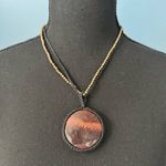 Free People NEW WITH TAGS  Crochet Brandy Pendant Necklace~Brown/Blk/Antique Gold Photo 1