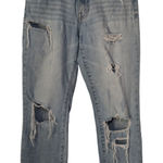 Eunina TOBI High Rise Relaxed Crop Jeans Women S Distressed Light Wash Size 3 Photo 0