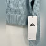 Alo Yoga π NWT 100% Cashmere Plush Waffle Full Zip Hoodie Crystal Blue Small Photo 11