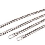 DIY Iron Flat Chain Strap Handbag Chains Accessories Purse Straps Shoulder Cross Body Replacement Straps with Metal Buckles for (Silver) Silver Photo 2
