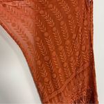 Soft Surroundings  Silk Embroidered Sequin Vest Drape Front Orange One Size Photo 3
