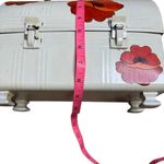 70s Vintage Aladdin Industries Painted Floral Lunchbox purse cream Photo 7