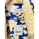 Free People Wild Nights Floral Blue Yellow Duster Kimono NWT size Medium Photo 5