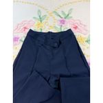 SheIn  Wide Leg Pants Navy Blue High Waisted‎ Button Detail Pleated Culottes L Photo 5