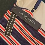 La Blanca ππ Lingerie One Piece Swimsuit ~ Sailor Stripe Print 10 NWT Photo 8