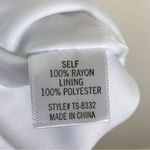 Top Stitch White & Navy Crinkled Embroidered Mini Dress Blue Photo 4