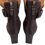 EUC Earth Brand Earthies Leather Wedge Boots Brown Size 6 1/2 Photo 5