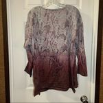 One World  Grey/Maroon Snake Print Knit 3/4 Sleeve Blouse 1X Photo 7