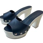 Giuseppe Zanotti Platform Clogs Studded Slide Sandals Heels Blue White Women 37 Photo 0