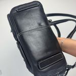 Banana Republic Black Leather Shoulder Bag Contrasting Stitch Detail Photo 5
