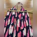 Mary square abstract print spaghetti dress size s racer back rainbow Stripped Pink Photo 3