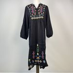 Johnny Was $398 NWOT  Embroidery Linen Blend Long Sleeves Midi Dress Size S Photo 1