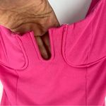 Lulus  Vibrant Pink Stretch‎ Ribbed Sleeveless Wired Bra Thong Bodysuit NWT XL Photo 3