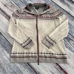 Eddie Bauer Gray and Red Zip-Up Sweater Photo 1