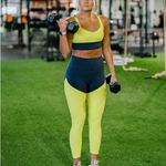 Zyia Neon Yellow Parallel Luxe High Rise 7/8 24” leggings Size 12 NWT Photo 1