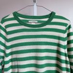 Outerknown 100% Cashmere Striped Sweater Top Green Cream Short Sleeve Womens M Size M Photo 1