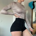 Charlotte Russe Pink metallic stretchy mock neck crop top Photo 0