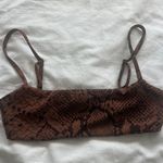 Mara Hoffman sia brown python snake print bandeau strappy bikini top XS Photo 4