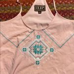 BABY PINK FRINGE EMBROIDERED COWGIRL UP CAMI TANK Photo 2