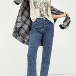 MOTHER The Tomcat Ankle Animal Print Straight Leg Jeans Sinister Blue/Black NEW Blue Size 28 Photo 3