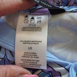 Carmen Marc Valvo  Floral V-Neck Swim Cover-Up Dress L Purple Blue Boho Resortwea Photo 6