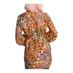 LITA by Ciera womens small cheetah swirl silk shirt dress cute lux mini open sle Black Photo 4