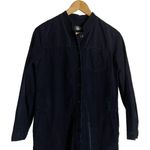 A.P.C. Justine Navy Blue Corduroy Long Sleeve Button Front Jumpsuit Size S Black Photo 6