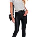 Free People  Vegan leather High Rise Long & Lean Pant in Black Photo 0