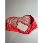 PINK Victoria's Secret Lace Bandeau Tube Top Ruched Front Coral Orange Size M Photo 4