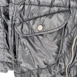 Athleta  Goose Down Jacket Black XL Hooded Packable Puffer GUC Mended Hole Photo 3