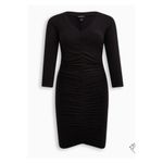 Torrid  Black Long Sleeve Jersey Ruched Body Con Mini Dress Sz.4 NWT Photo 4
