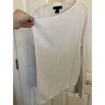 Tahari  Linen Blend White Sheer Asymmetrical Cardigan Size Small Coquette Cottage Photo 4