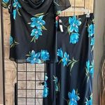 NWT Studio 1 Skirt Set Sz 14 Navy Blue Floral Maxi Skirt Top Cottagecore Photo 0