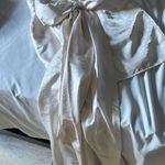 White Strapless Dress with Long Removable Bow Size L Photo 2