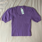 Boutique Dee Elly Short Sleeve Purple Sweater Womens Small Photo 0